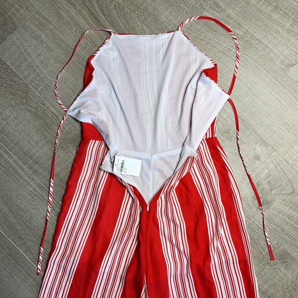 NWT LOVE, FIRE Women's Red Multi-stripe Cropped Jumpsuit - Picture 8 of 12